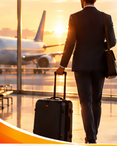 Business traveller at the airport